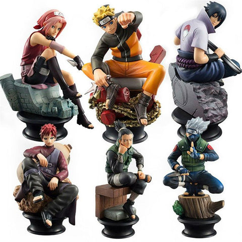 Action Figure Naruto 6 Pezzi da "9 Cm "